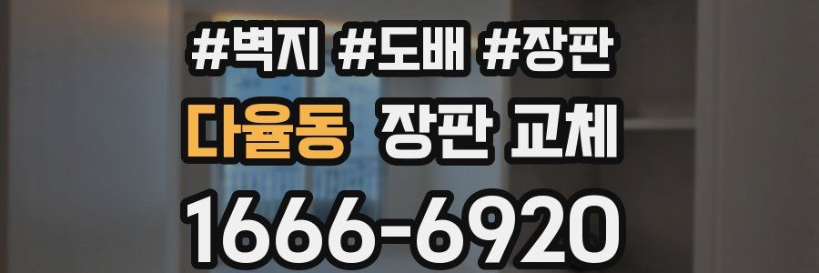 다율동 장판 교체