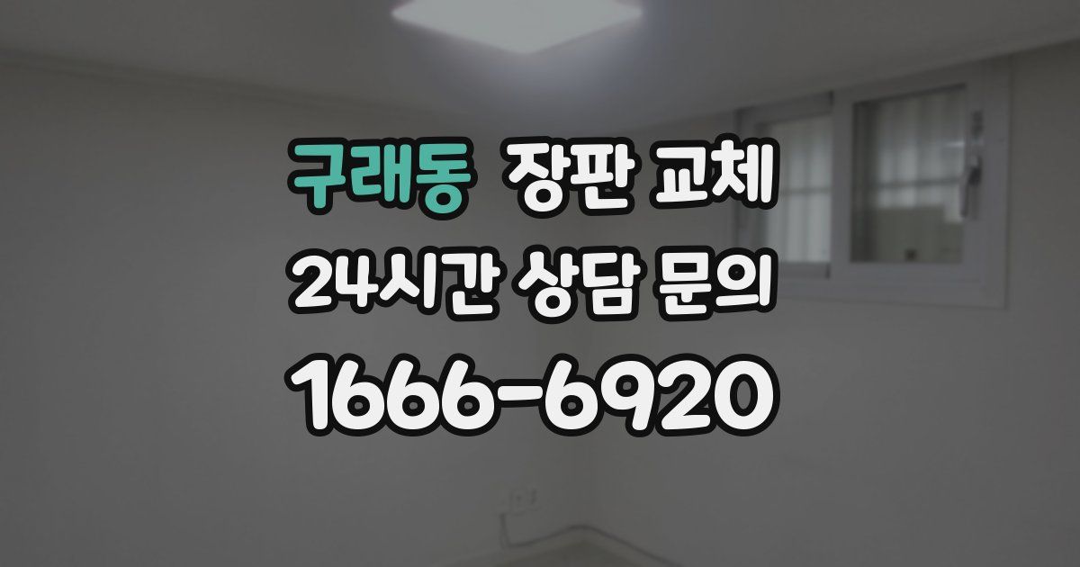 구래동 장판 교체