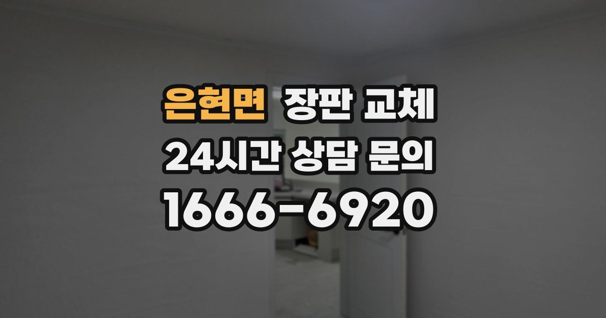 은현면 장판 교체