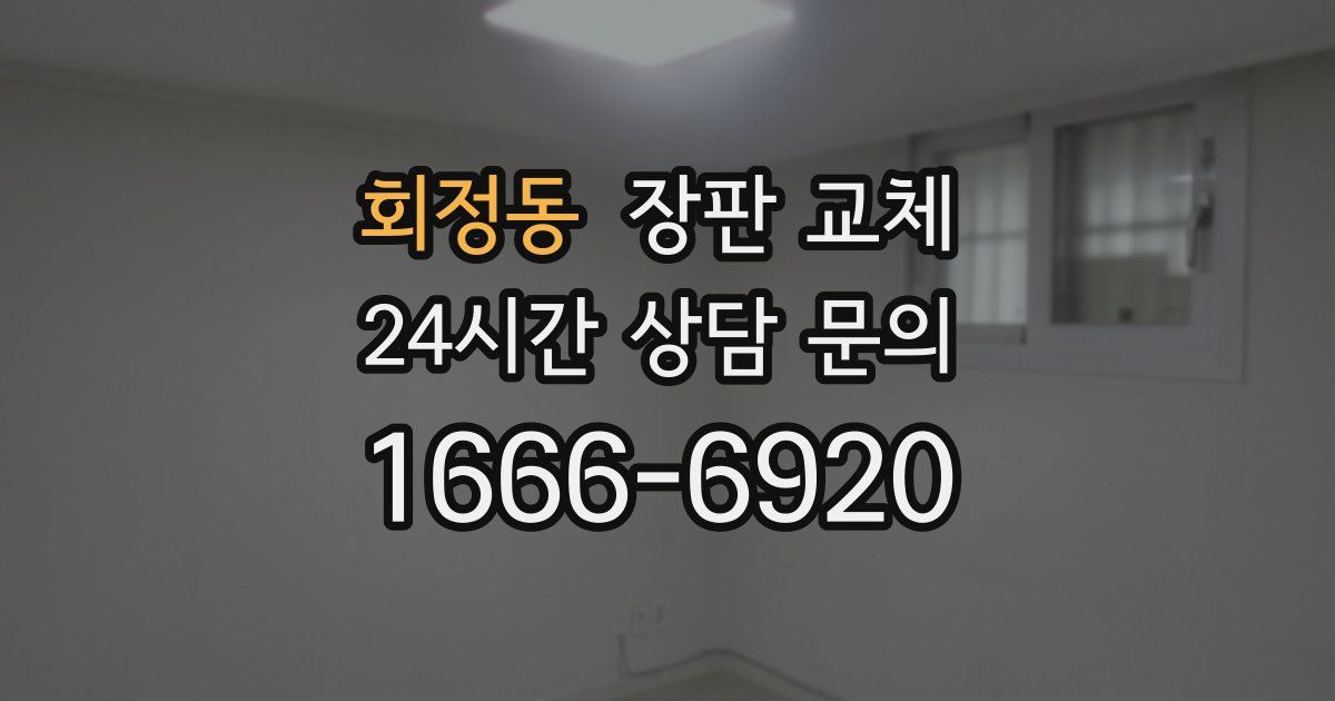 회정동 장판 교체