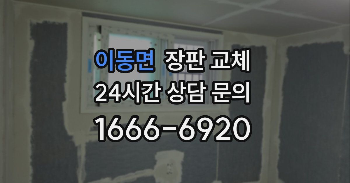 이동면 장판 교체
