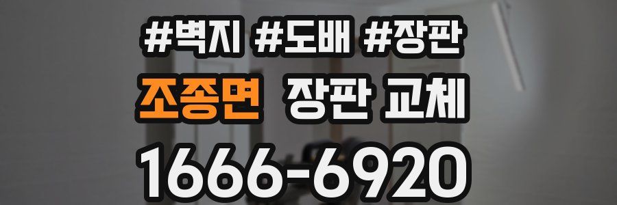 조종면 장판 교체