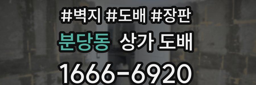 분당동 상가 도배