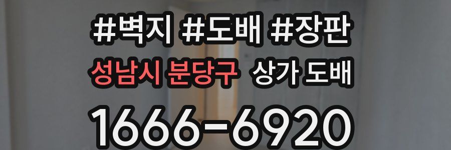 성남시 분당구 상가 도배