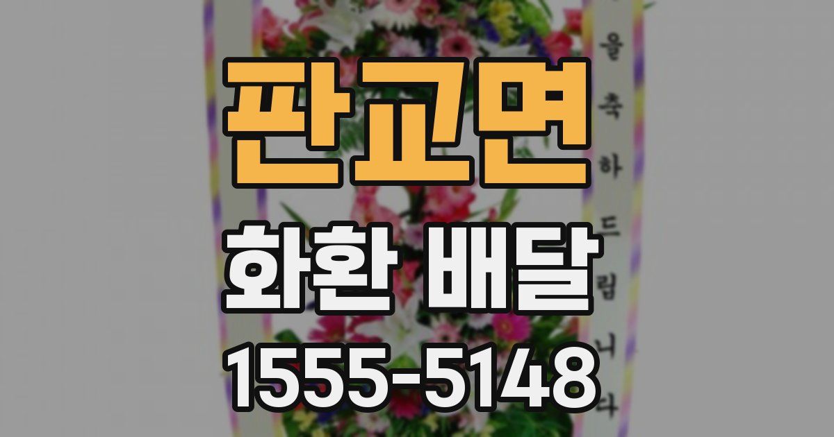 판교면 화환 배달