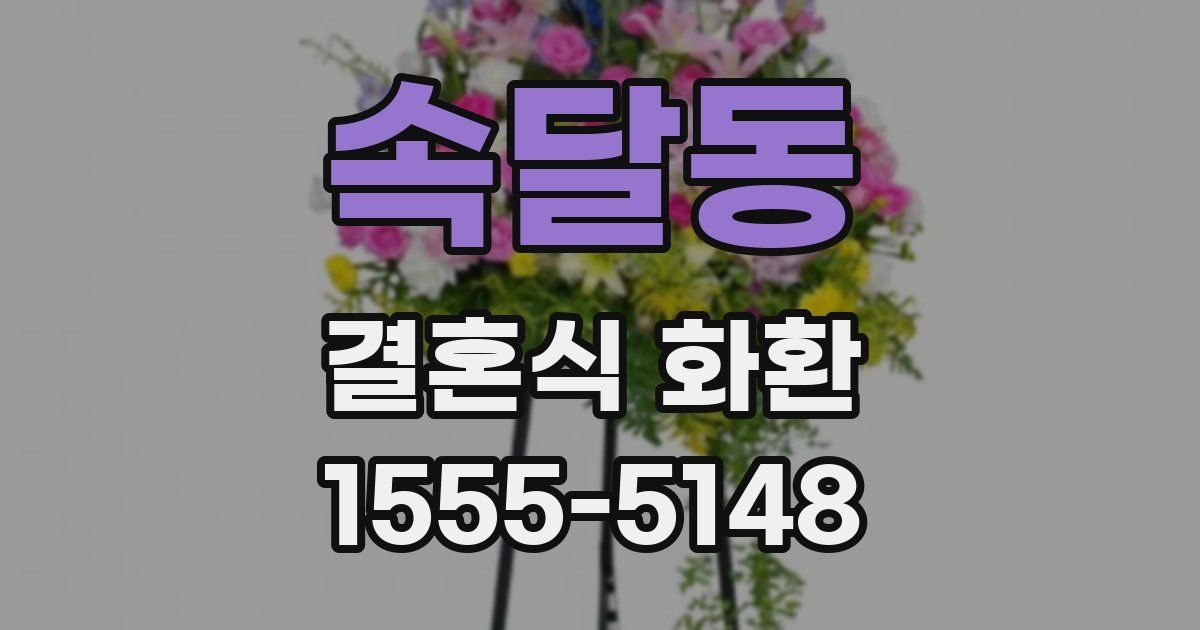 속달동 결혼식 화환