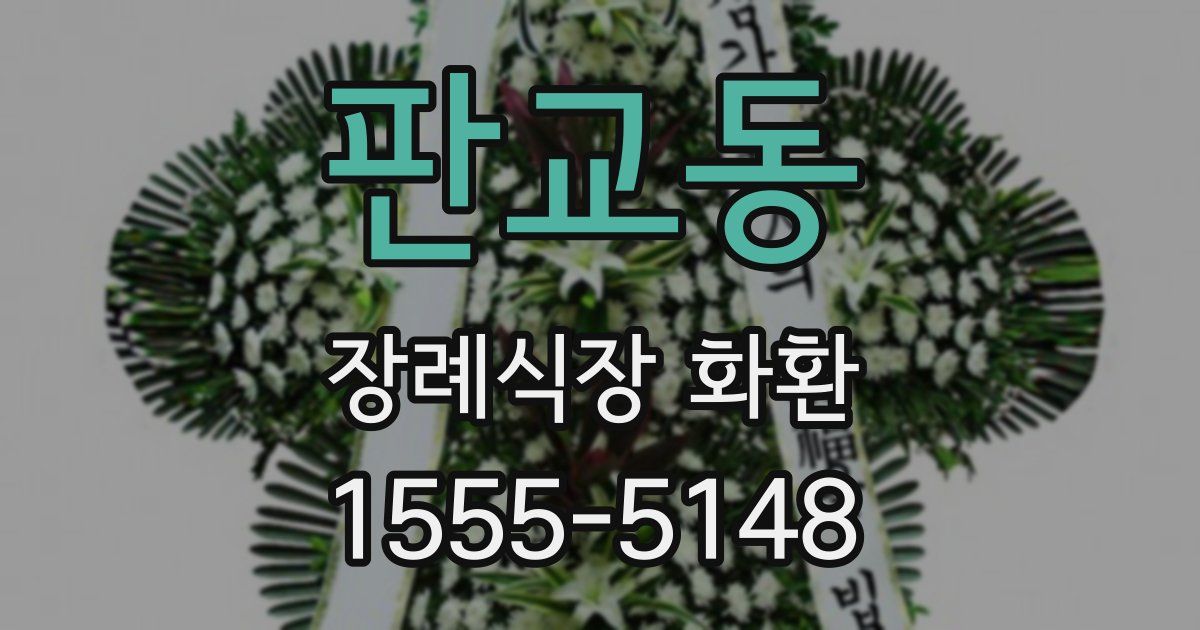 판교동 장례식장 화환