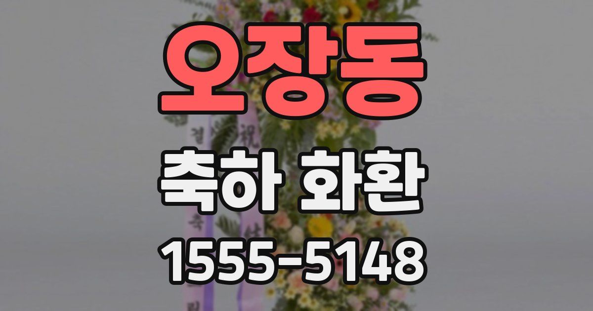 오장동 축하 화환