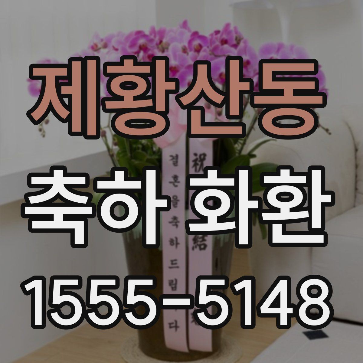 제황산동 축하 화환 깔끔한 인상을 주는 구성법
