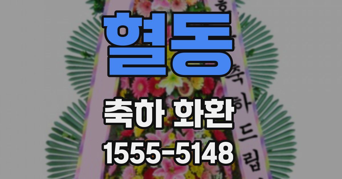 혈동 축하 화환
