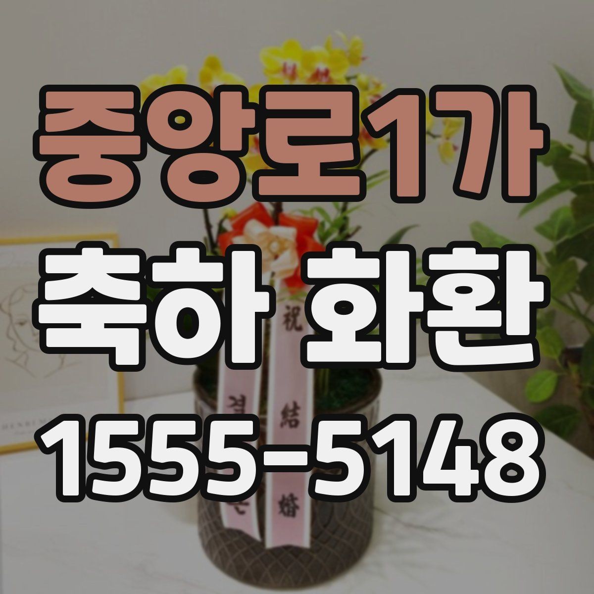 중앙로1가 축하 화환 문구를 짧게 쓰는 경우