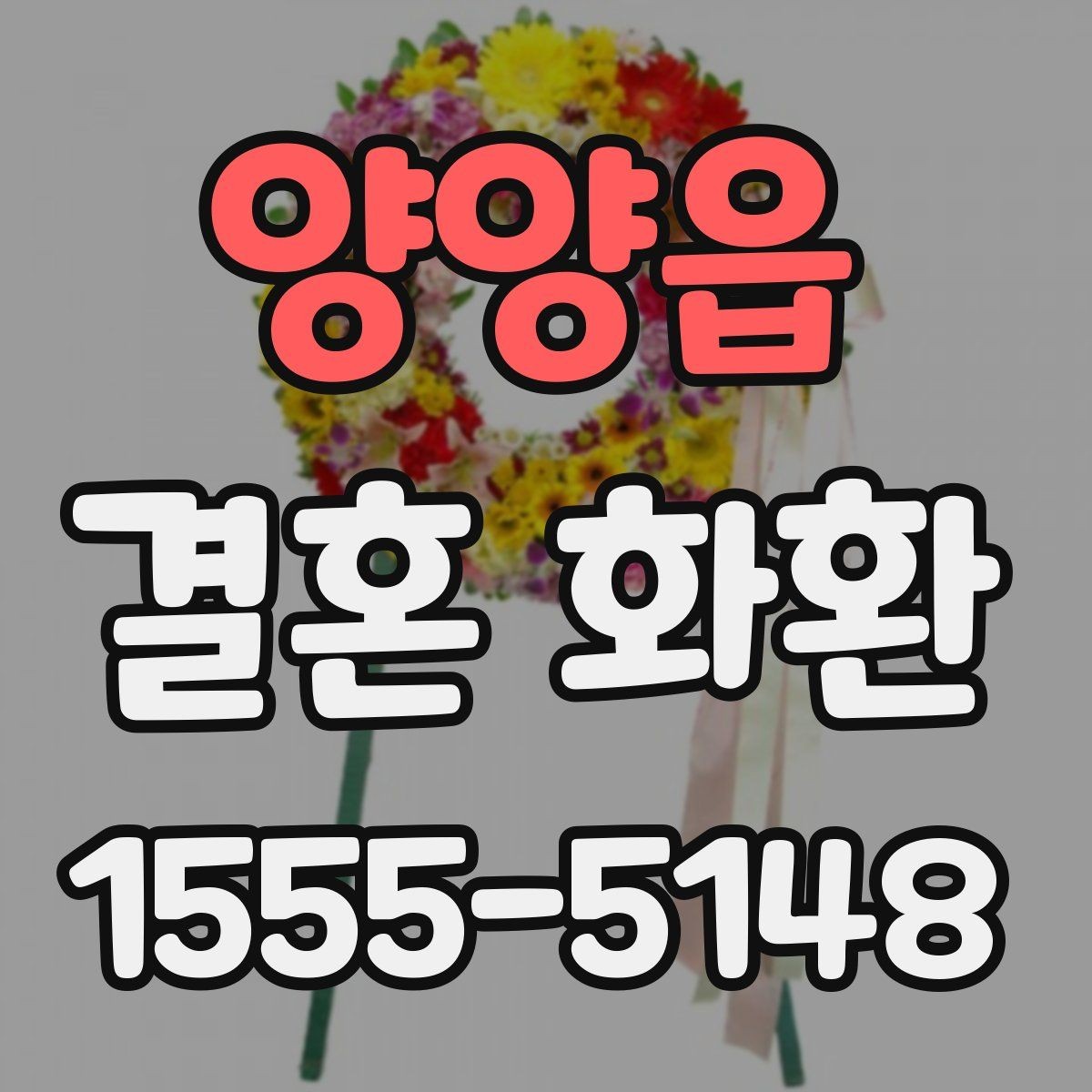 양양읍 결혼 화환 사진 촬영이 잘 나오도록 배치하기