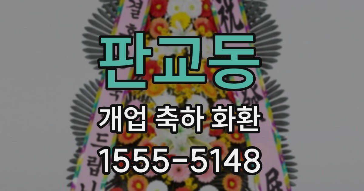 판교동 개업 축하 화환