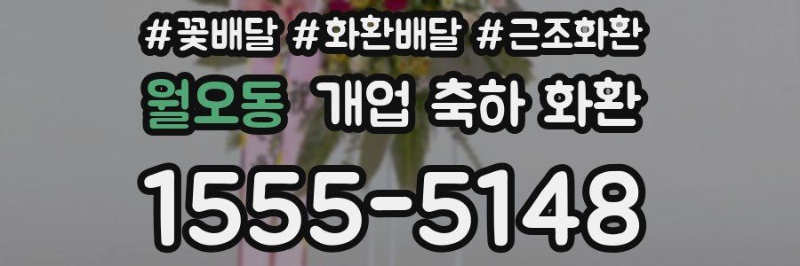 월오동 개업 축하 화환