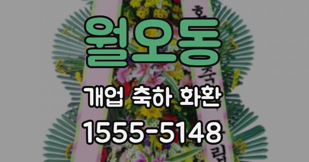 월오동 개업 축하 화환