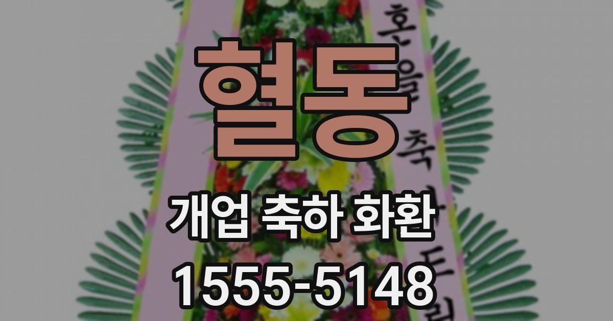 혈동 개업 축하 화환