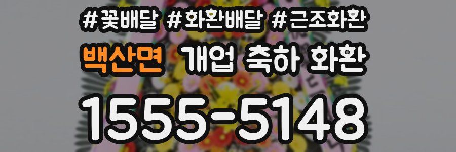 백산면 개업 축하 화환