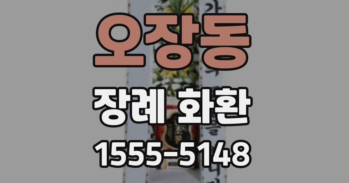 오장동 장례 화환