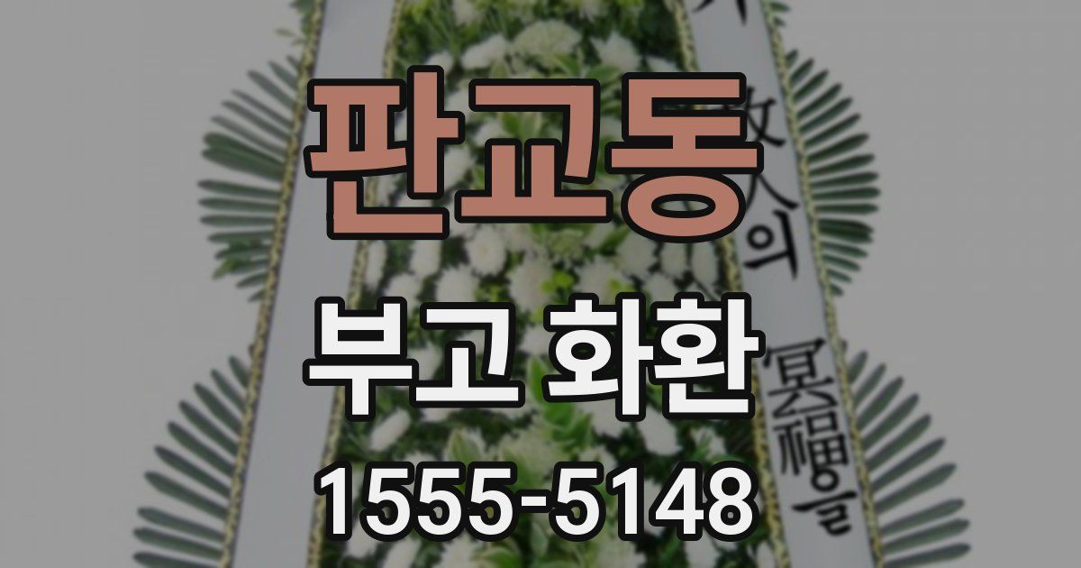 판교동 부고 화환