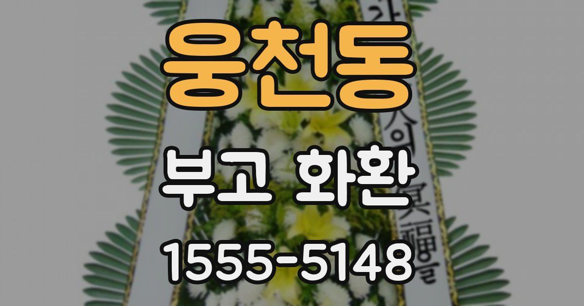 웅천동 부고 화환