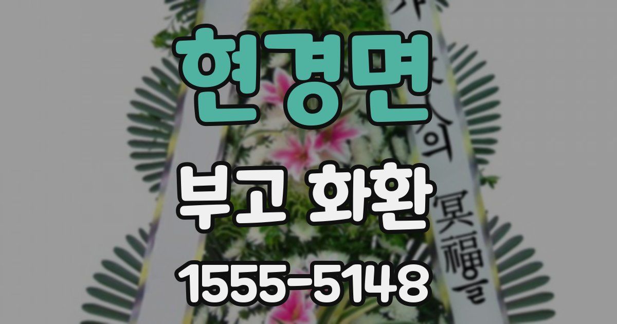현경면 부고 화환