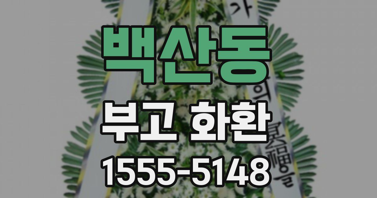 백산동 부고 화환