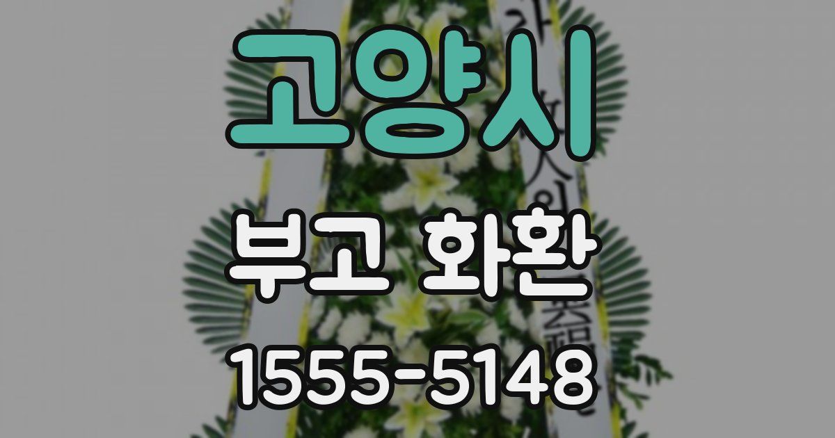 고양시 부고 화환
