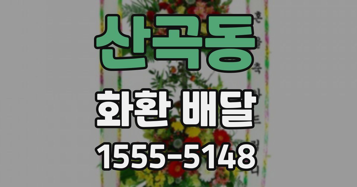 산곡동 화환 배달