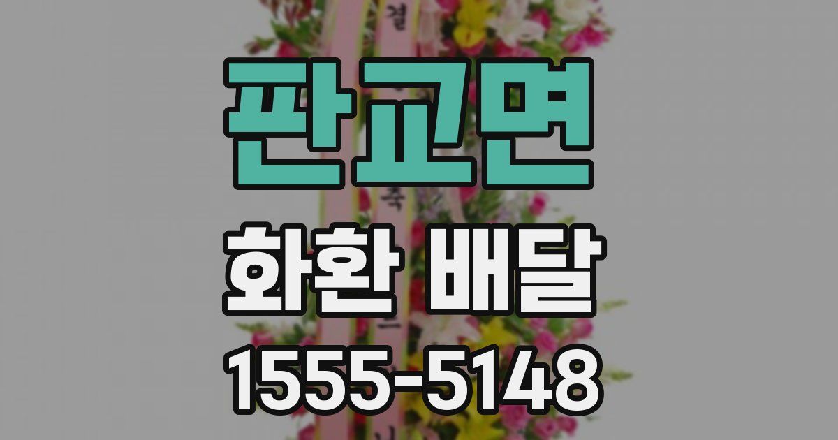 판교면 화환 배달