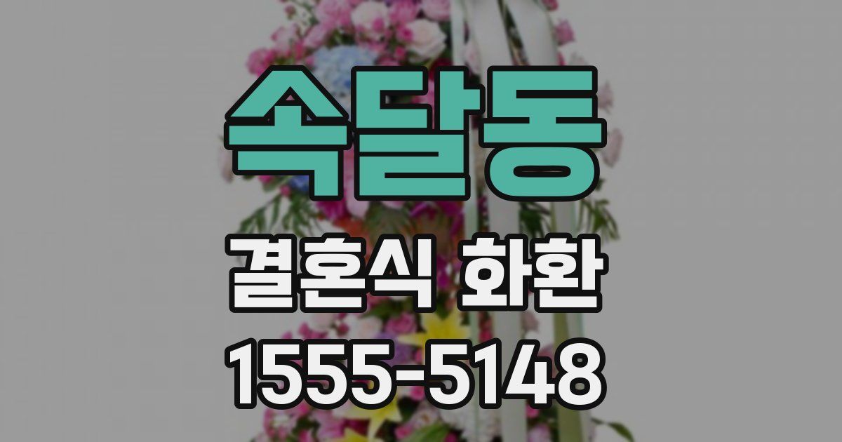 속달동 결혼식 화환