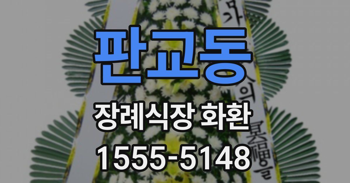 판교동 장례식장 화환