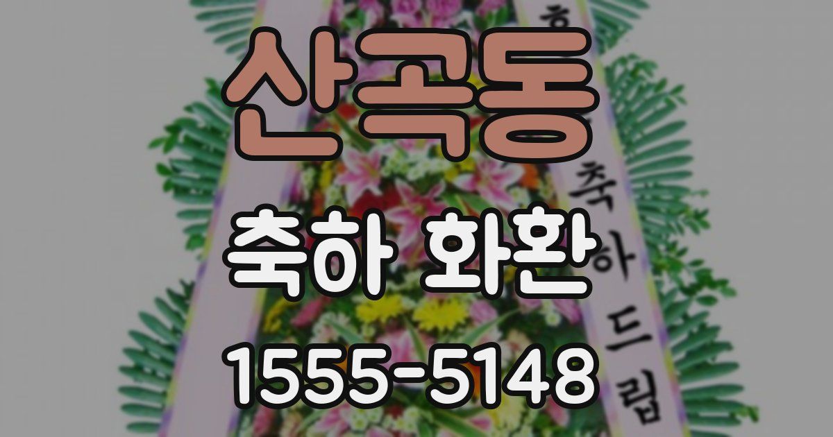 산곡동 축하 화환