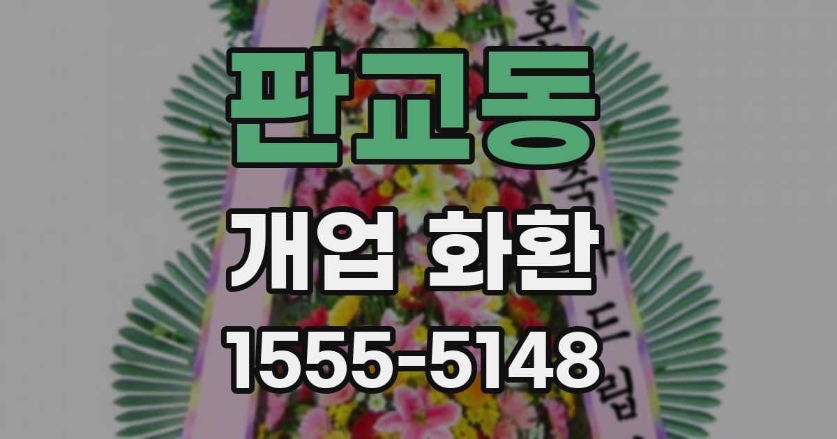 판교동 개업 화환