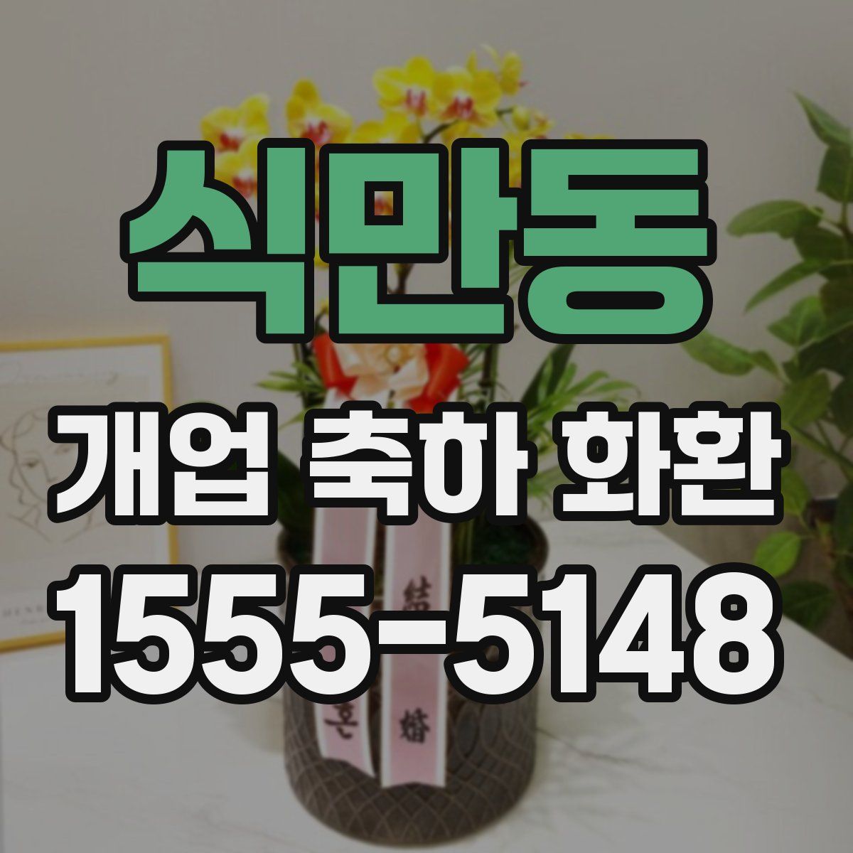 식만동 개업 축하 화환