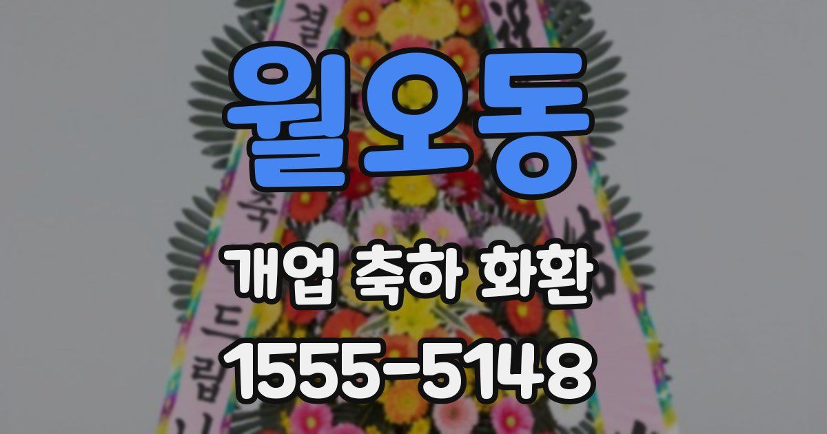 월오동 개업 축하 화환
