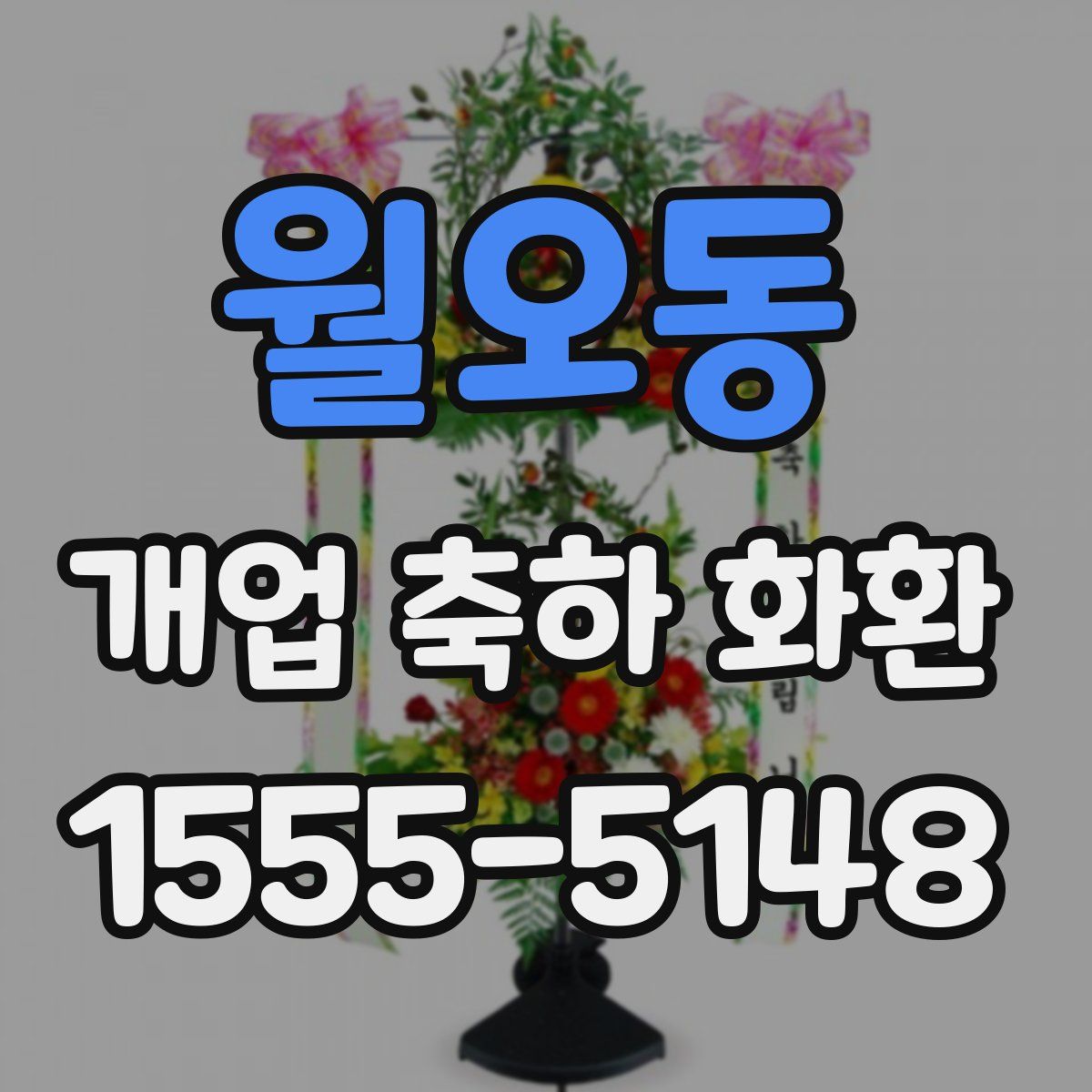 월오동 개업 축하 화환