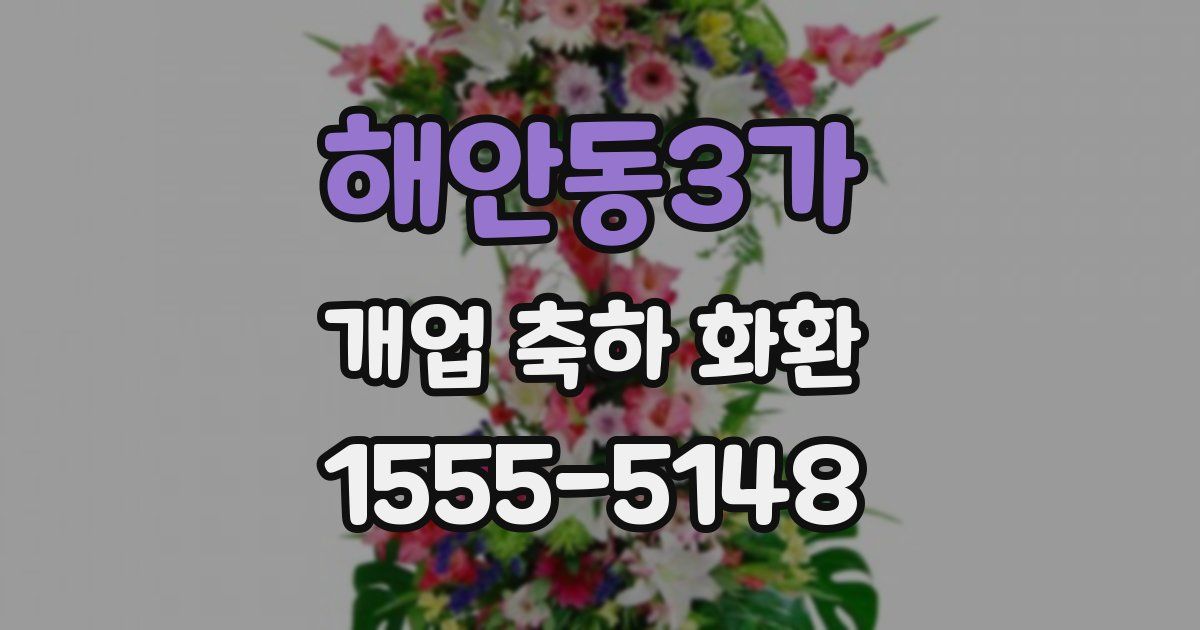해안동3가 개업 축하 화환