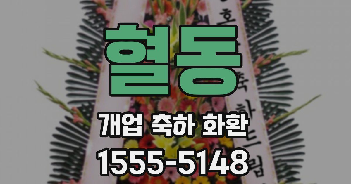 혈동 개업 축하 화환