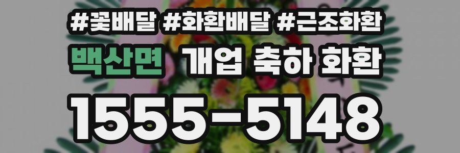 백산면 개업 축하 화환