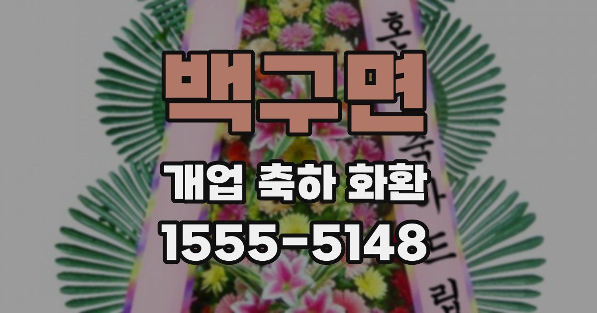 백구면 개업 축하 화환