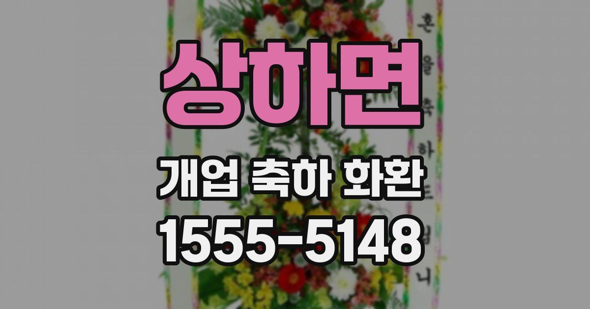 상하면 개업 축하 화환