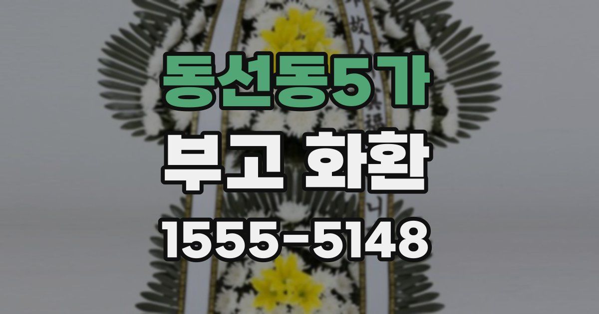 동선동5가 부고 화환