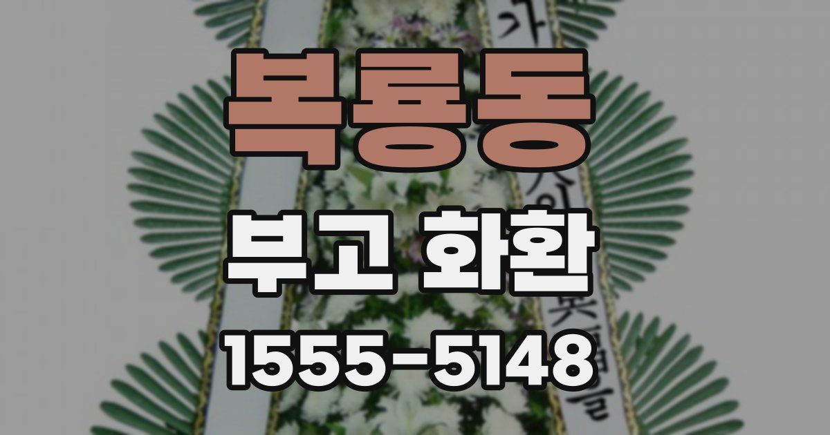 복룡동 부고 화환