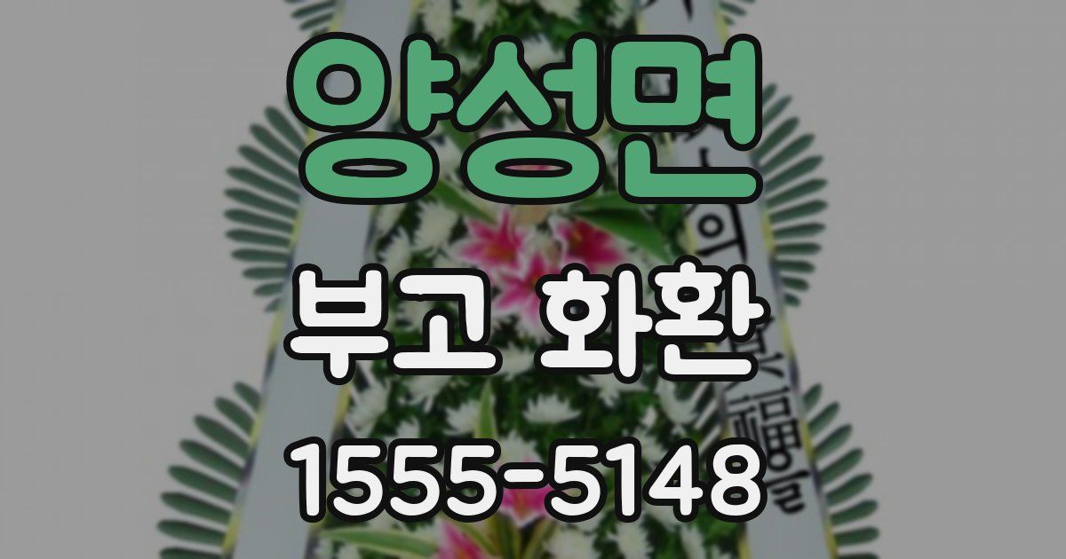 양성면 부고 화환