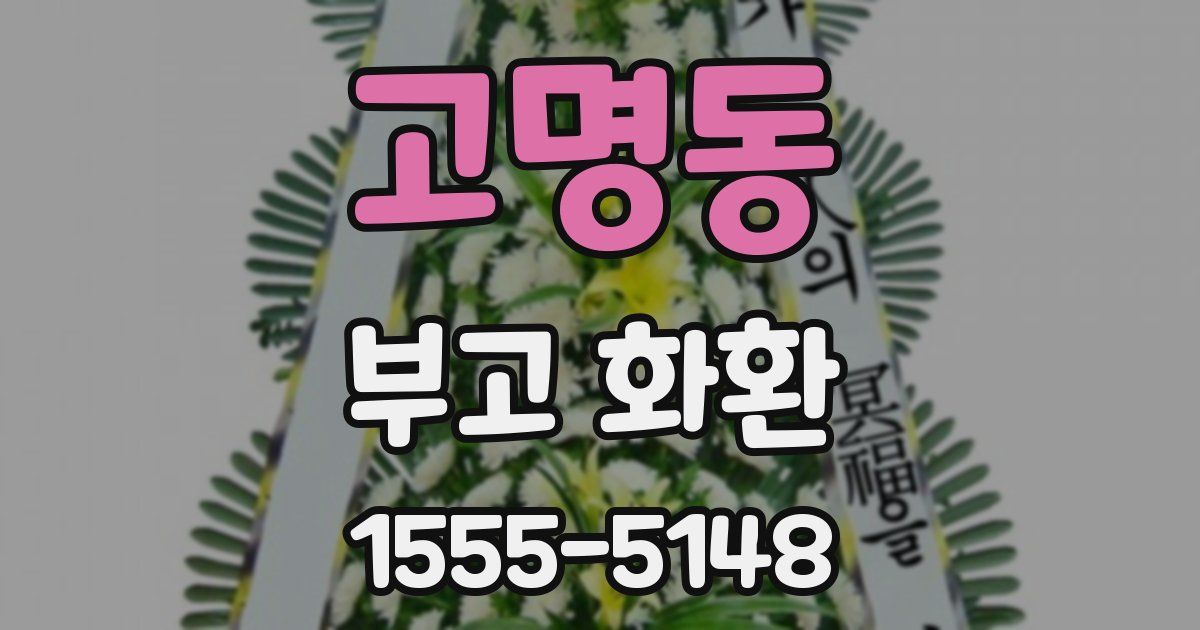 고명동 부고 화환