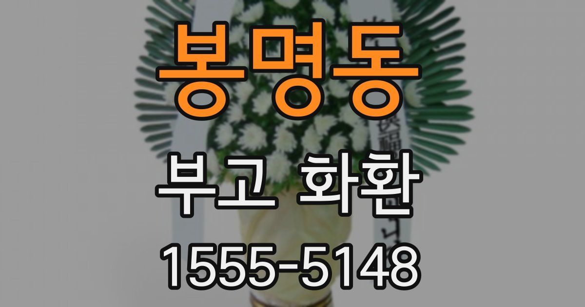 봉명동 부고 화환