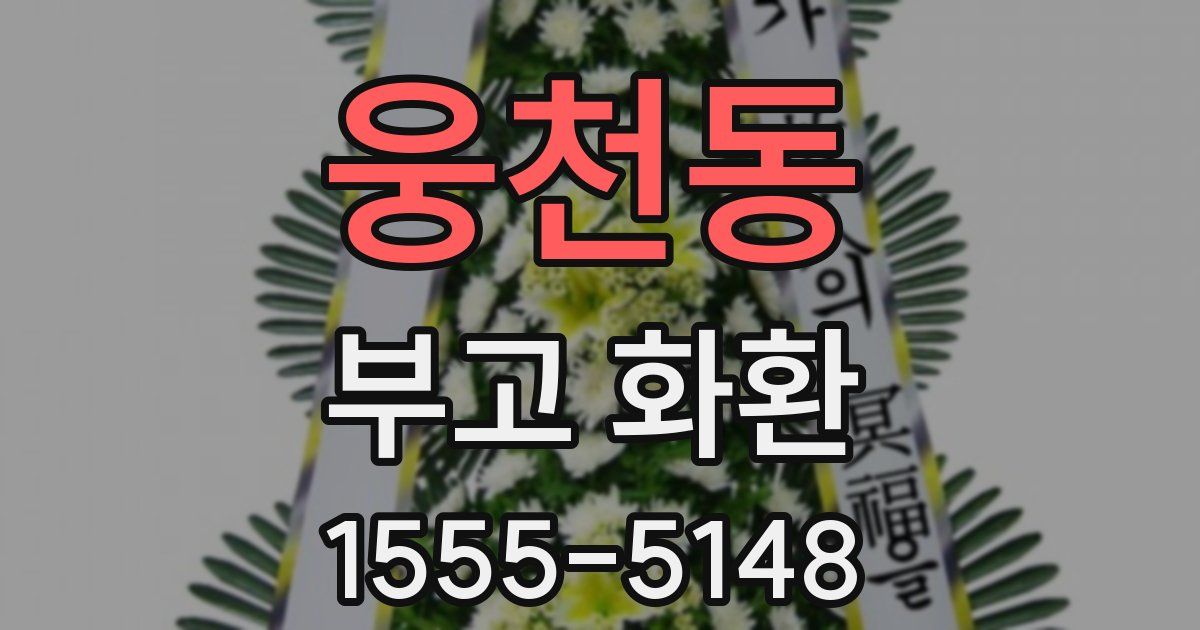 웅천동 부고 화환
