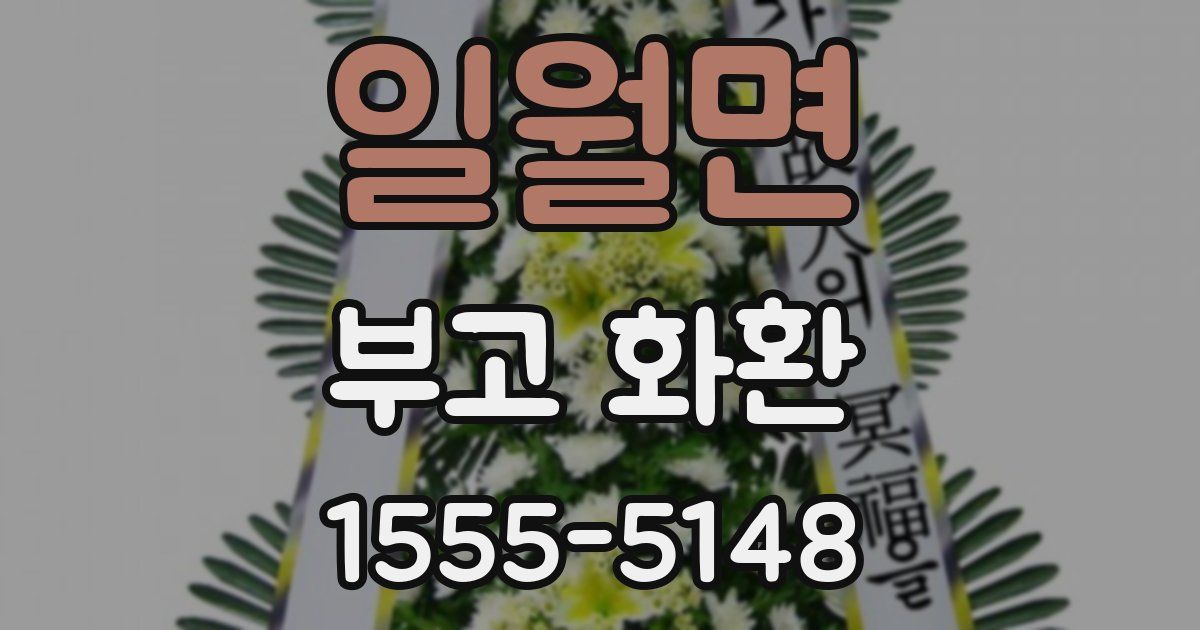 일월면 부고 화환