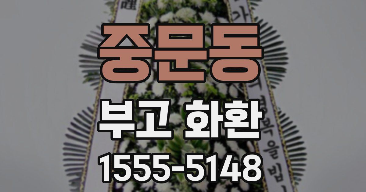 중문동 부고 화환