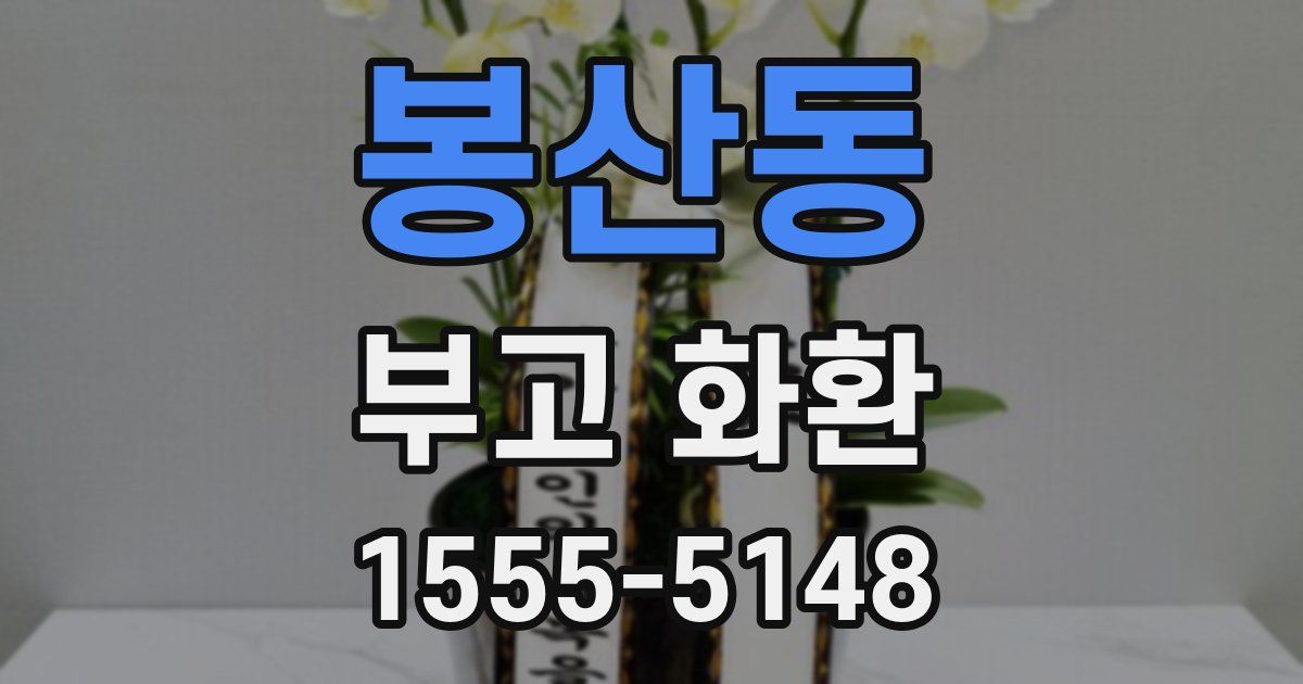봉산동 부고 화환